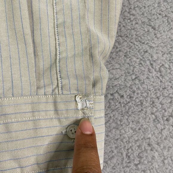 VTG L.L. Bean Shirt Men 16-32 Gray Striped Single Needle Tailored LS Button Down - Picture 3 of 11